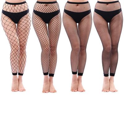 Abberrki Womens Sexy Fishnet Footless Tights High Waisted Net Footless Leggin...